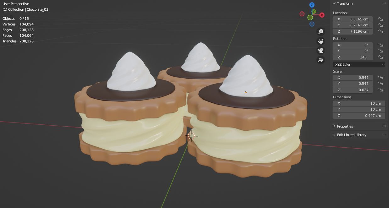 Cream cake 3D model 3D model_20