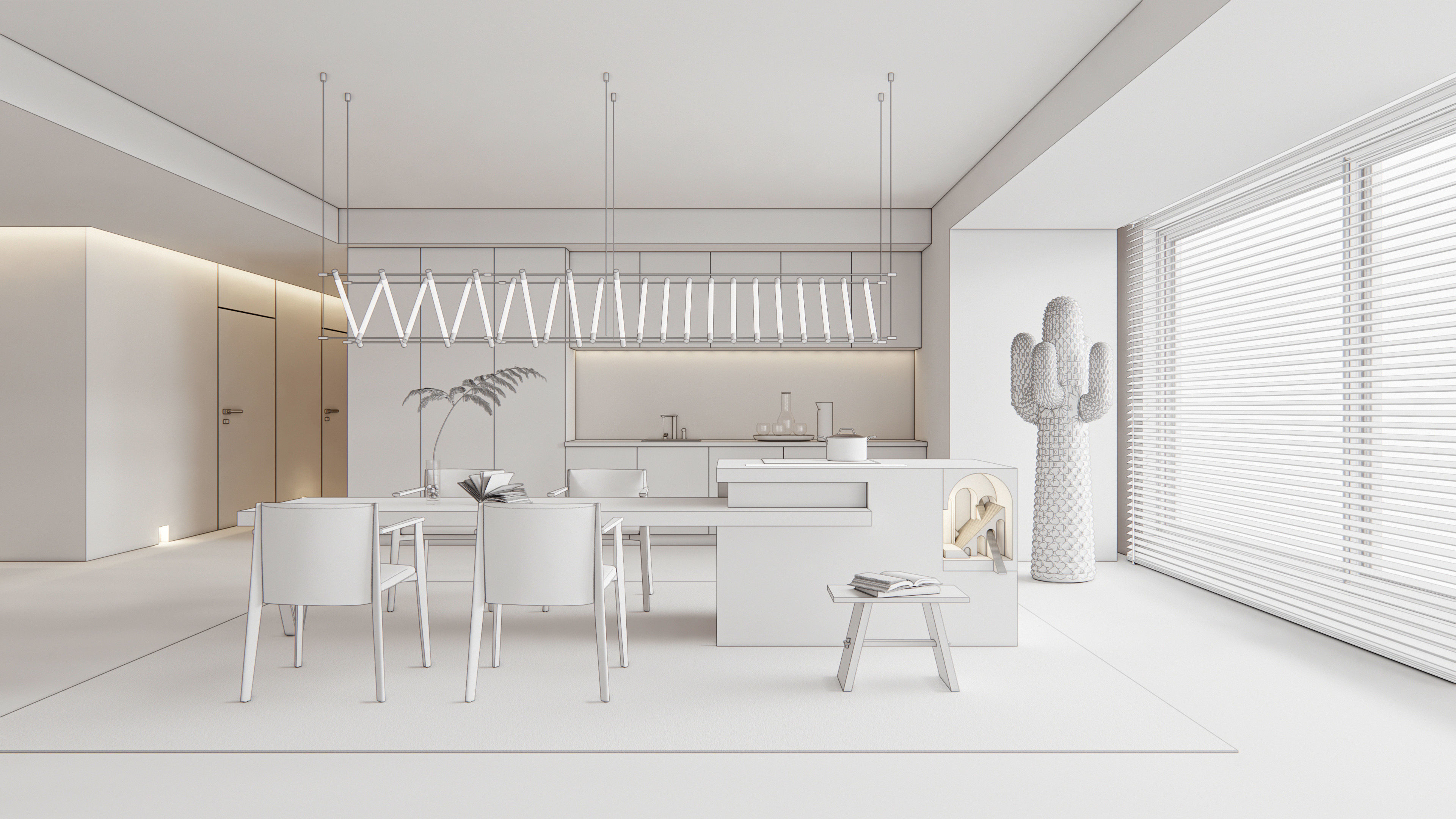 Kitchen fully parametric  Resizable manufacturable  0030 3D model_13