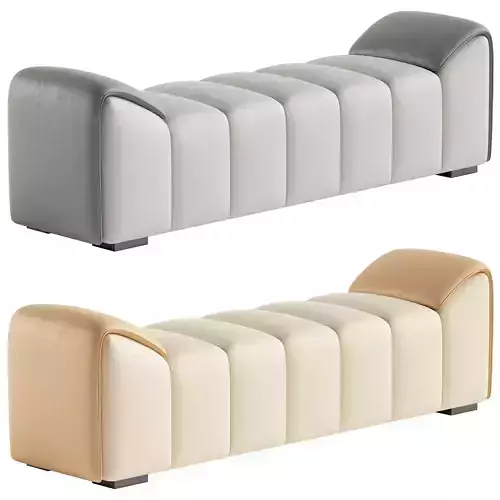 With Arms Upholstered Scandinavian Bedroom Bench 3D model