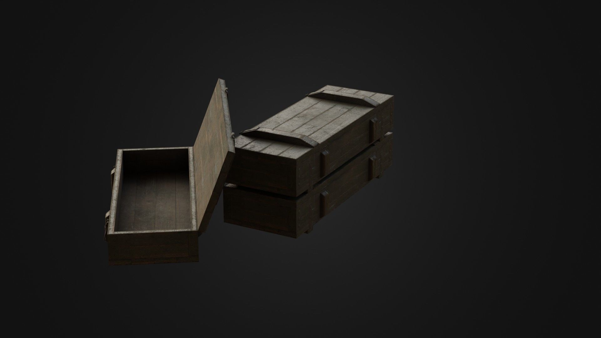 Worn Soviet Weapon Crate Low-poly 3D model_32