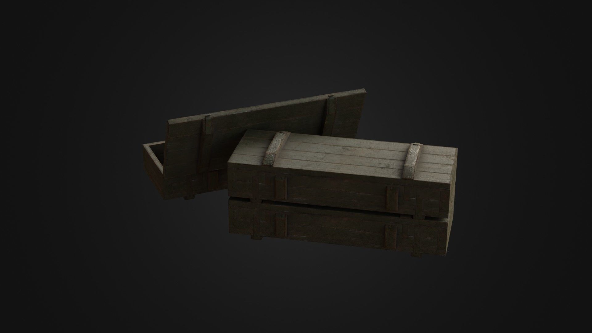 Worn Soviet Weapon Crate Low-poly 3D model_23
