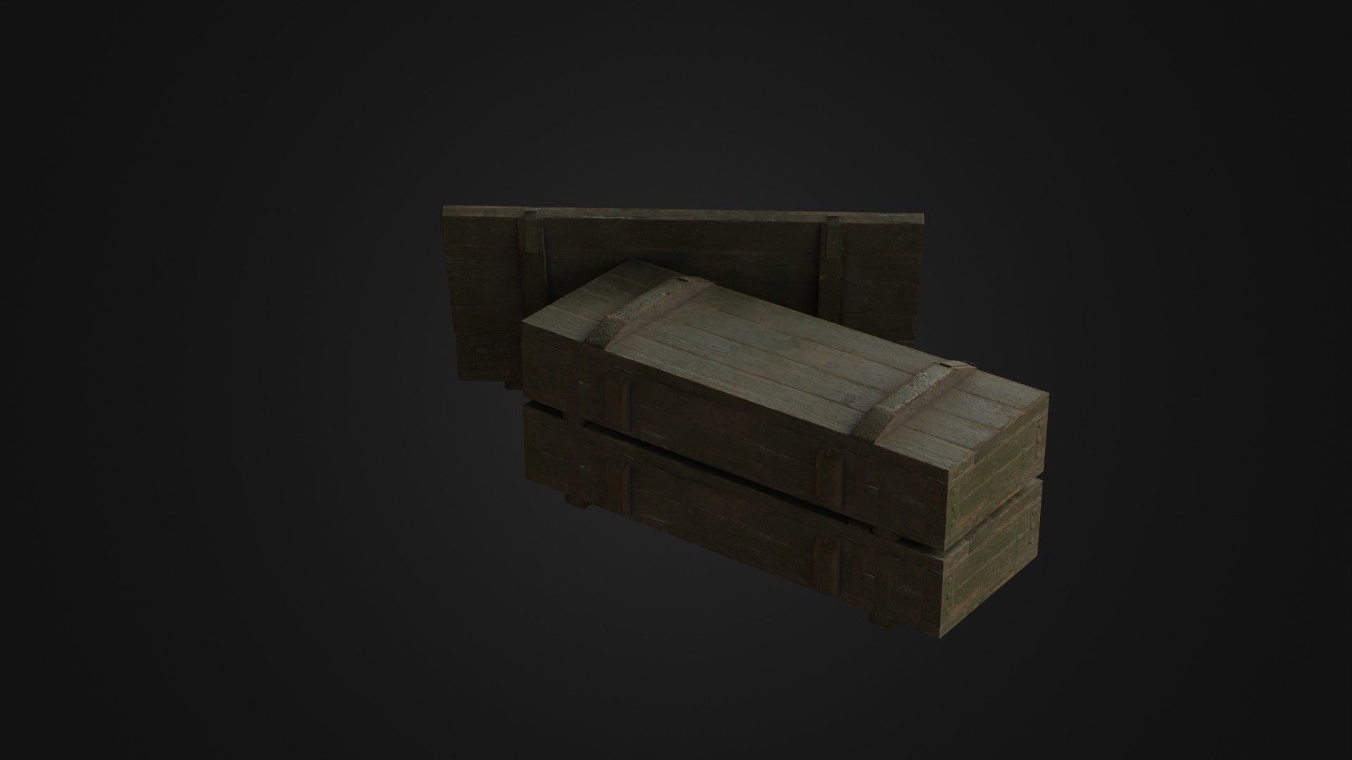 Worn Soviet Weapon Crate Low-poly 3D model_20