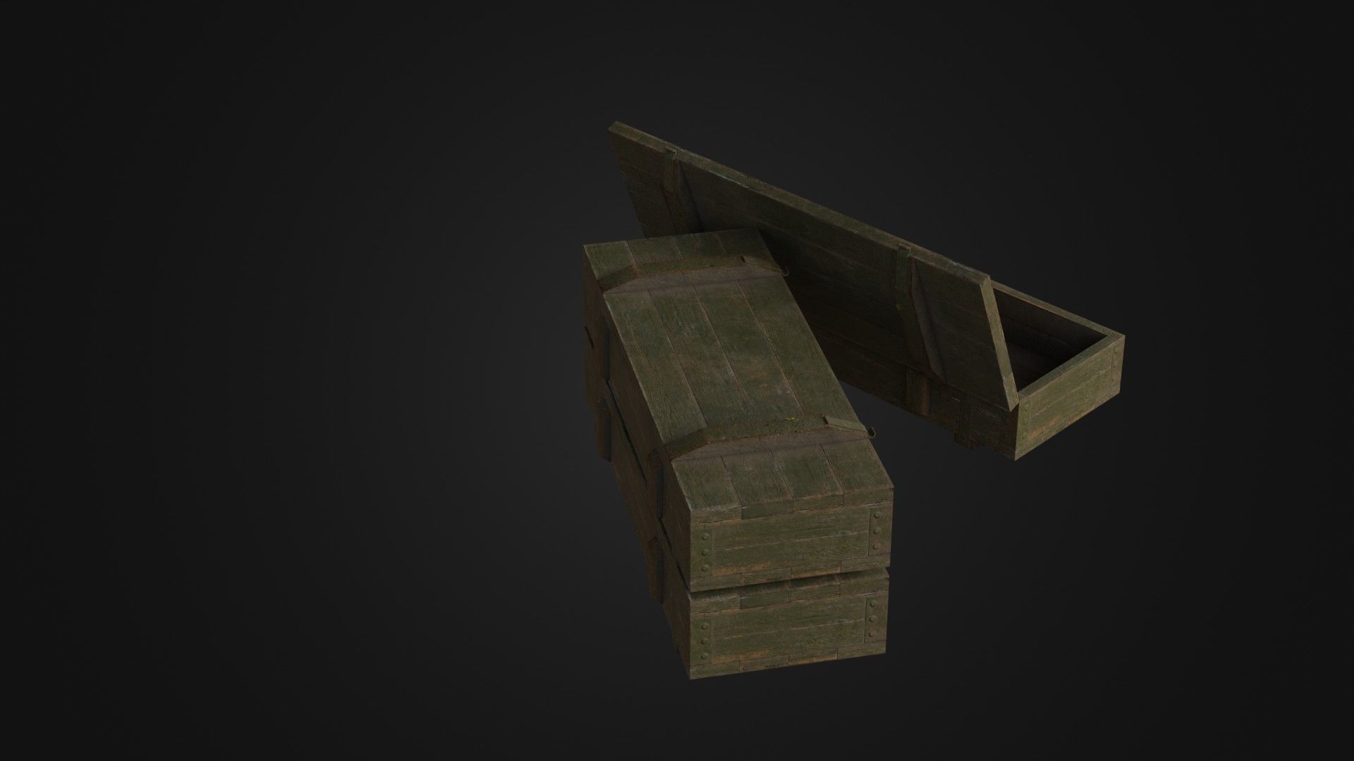 Worn Soviet Weapon Crate Low-poly 3D model_15