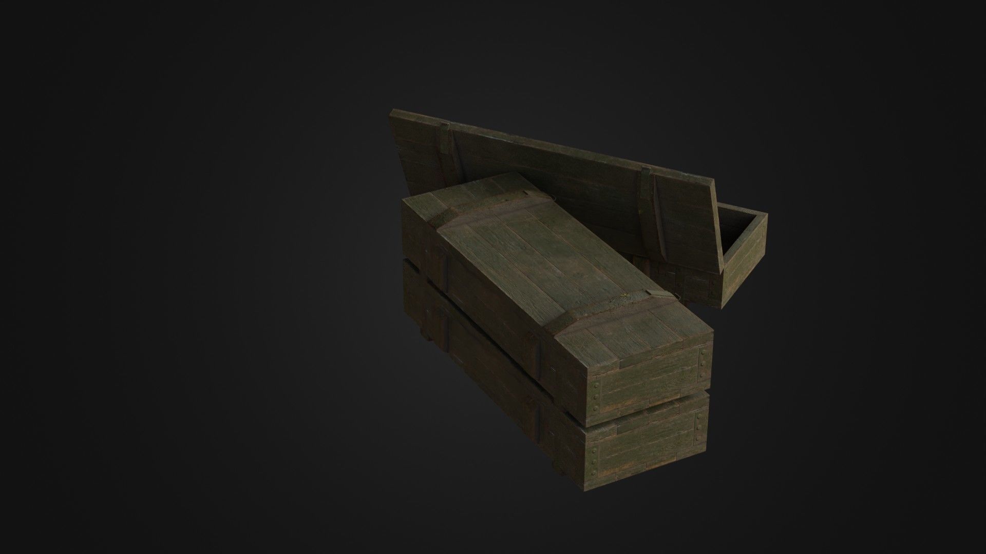 Worn Soviet Weapon Crate Low-poly 3D model_17