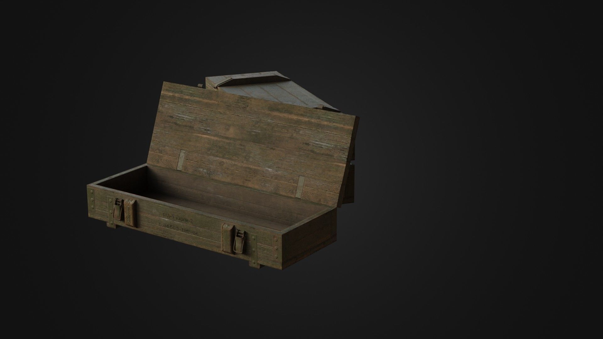 Worn Soviet Weapon Crate Low-poly 3D model_38