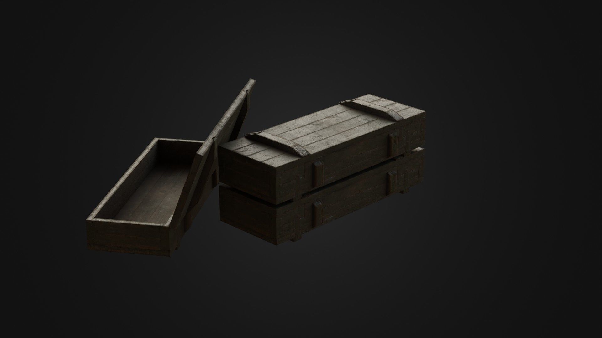 Worn Soviet Weapon Crate Low-poly 3D model_30