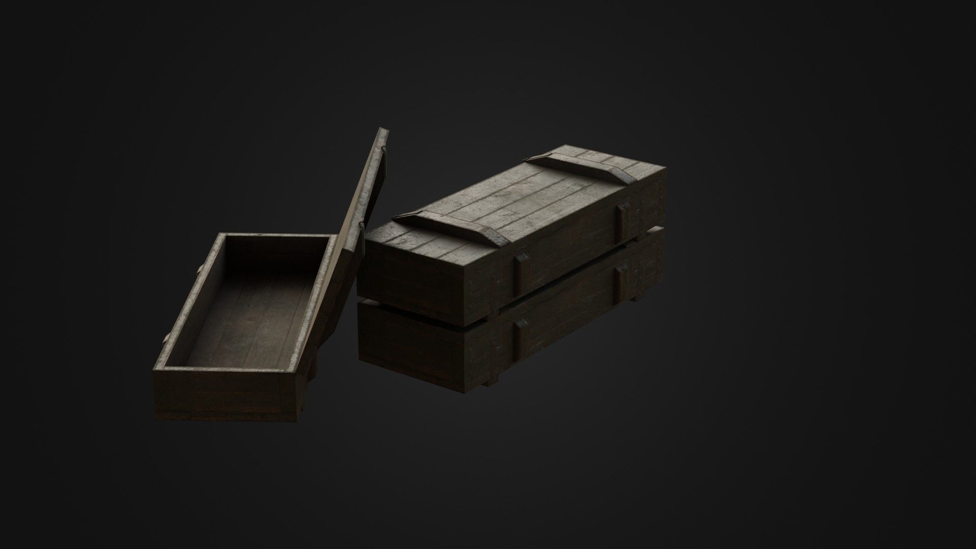Worn Soviet Weapon Crate Low-poly 3D model_31