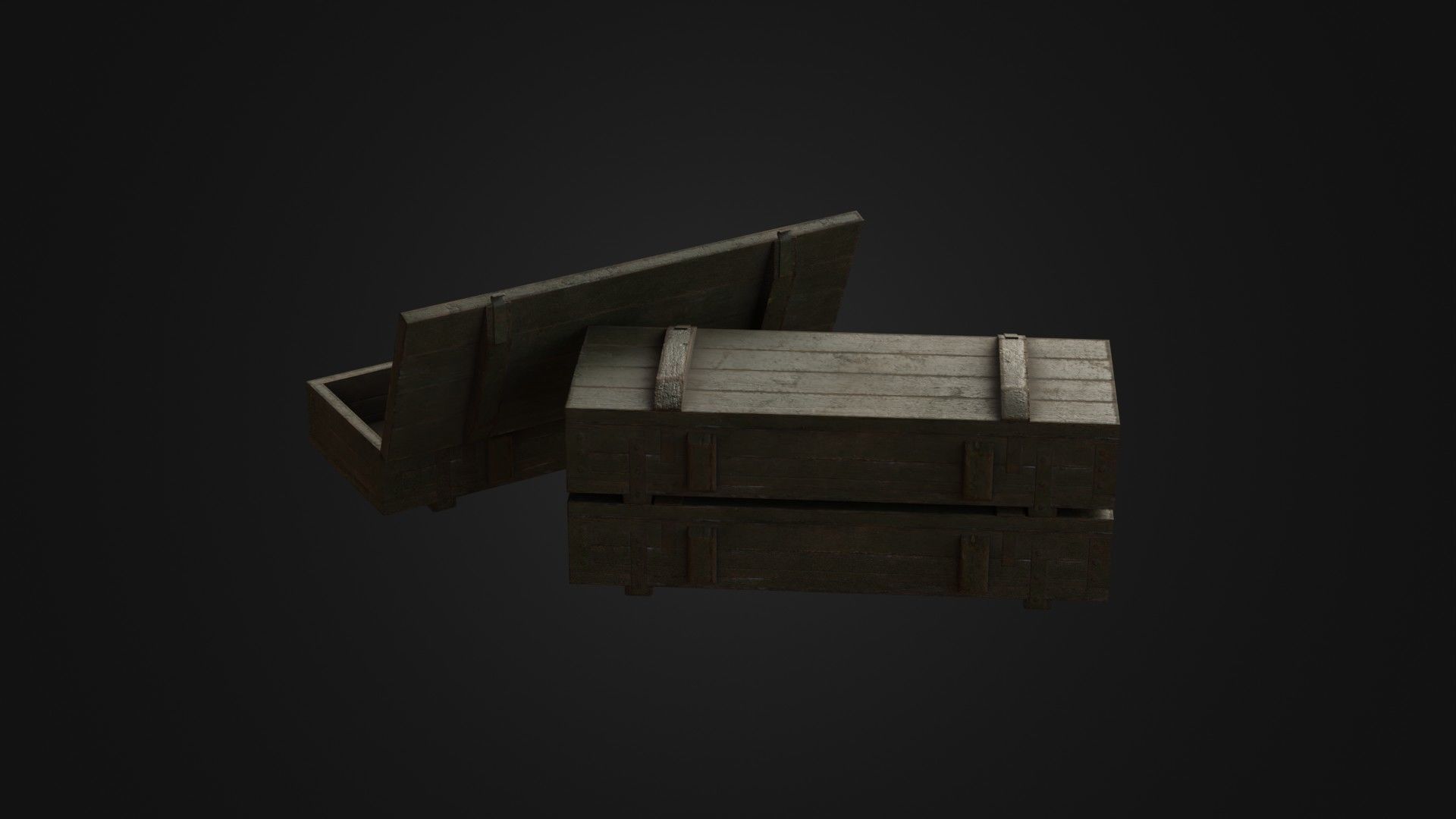Worn Soviet Weapon Crate Low-poly 3D model_24