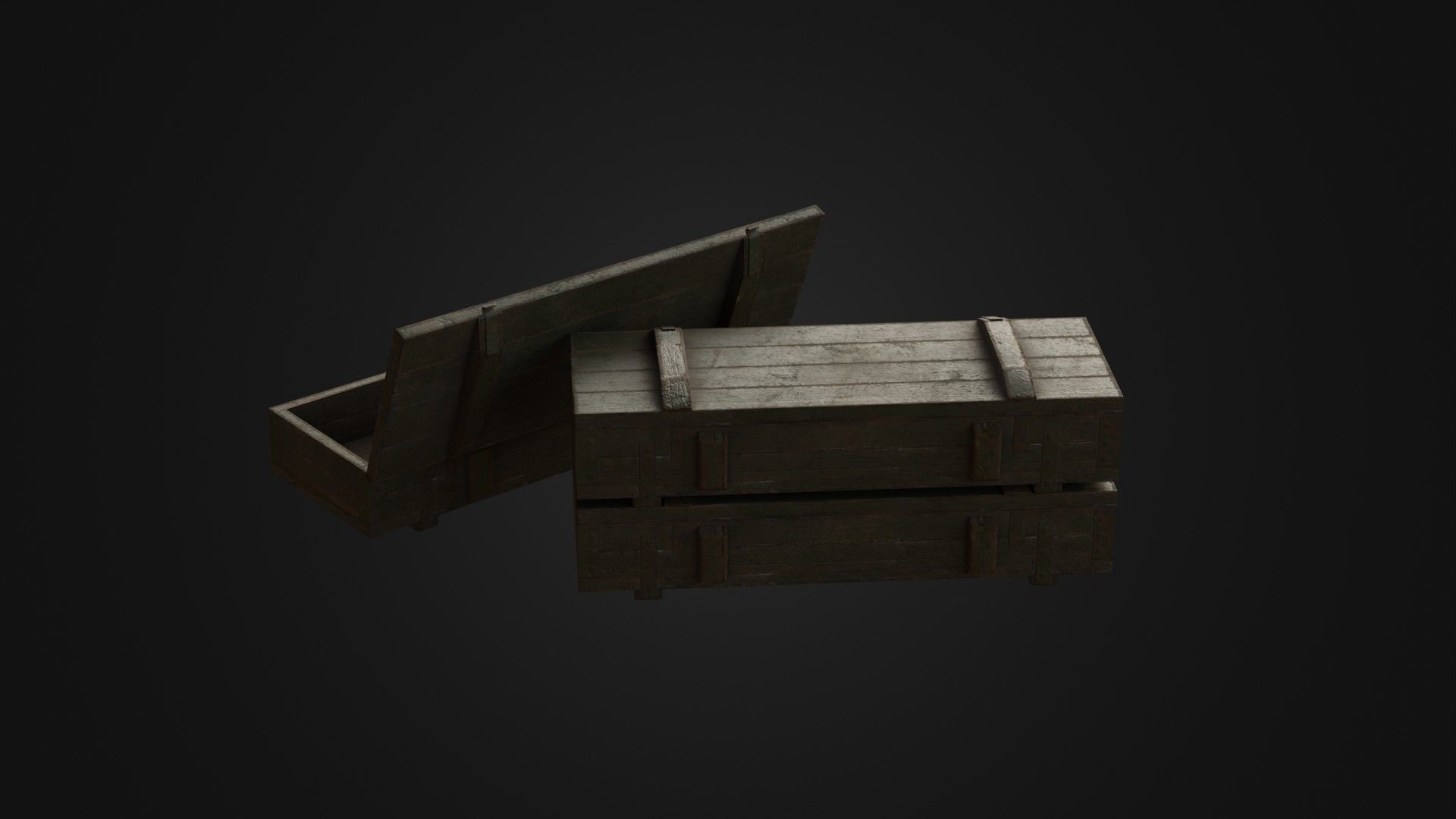 Worn Soviet Weapon Crate Low-poly 3D model_25