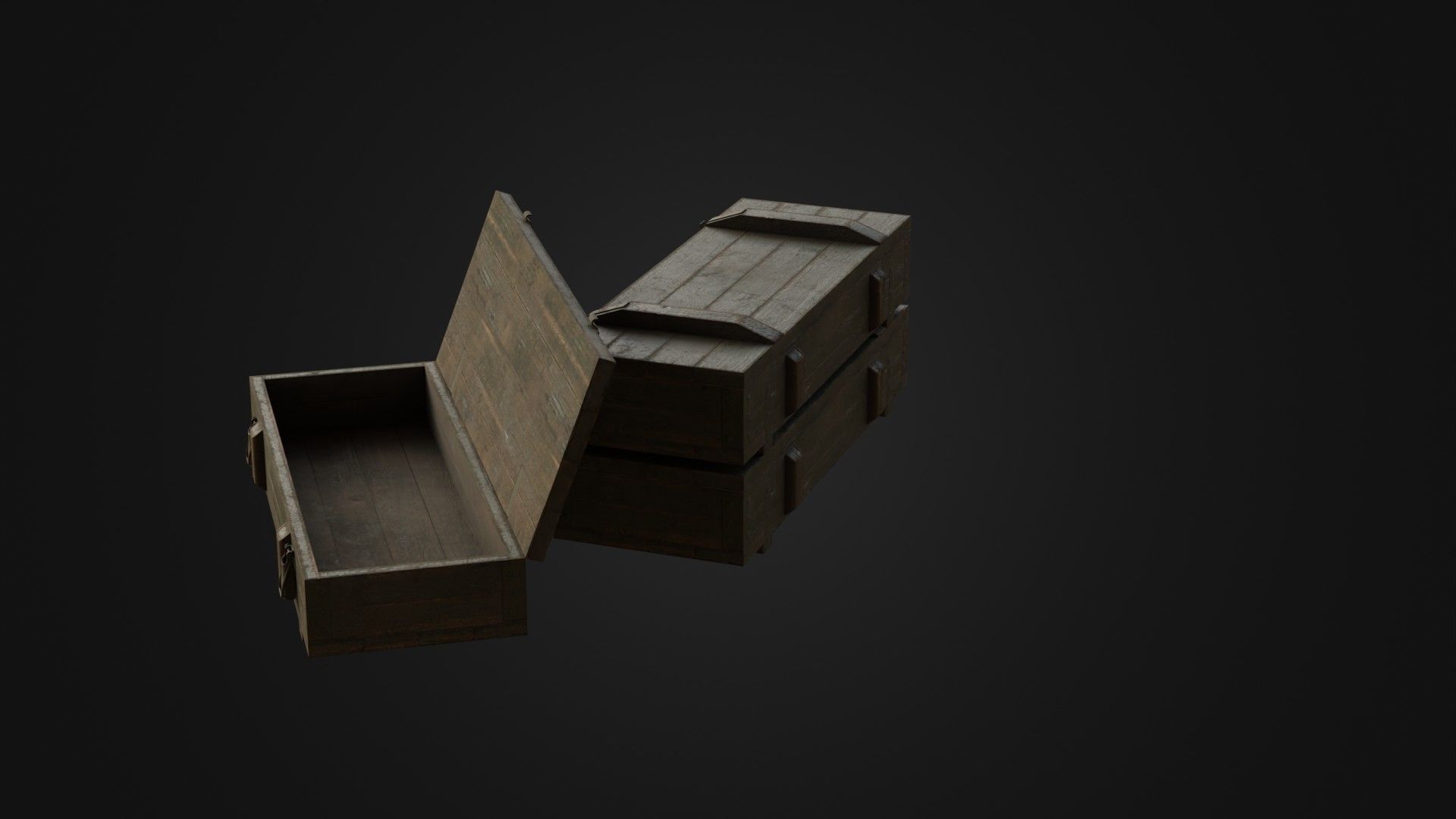 Worn Soviet Weapon Crate Low-poly 3D model_33