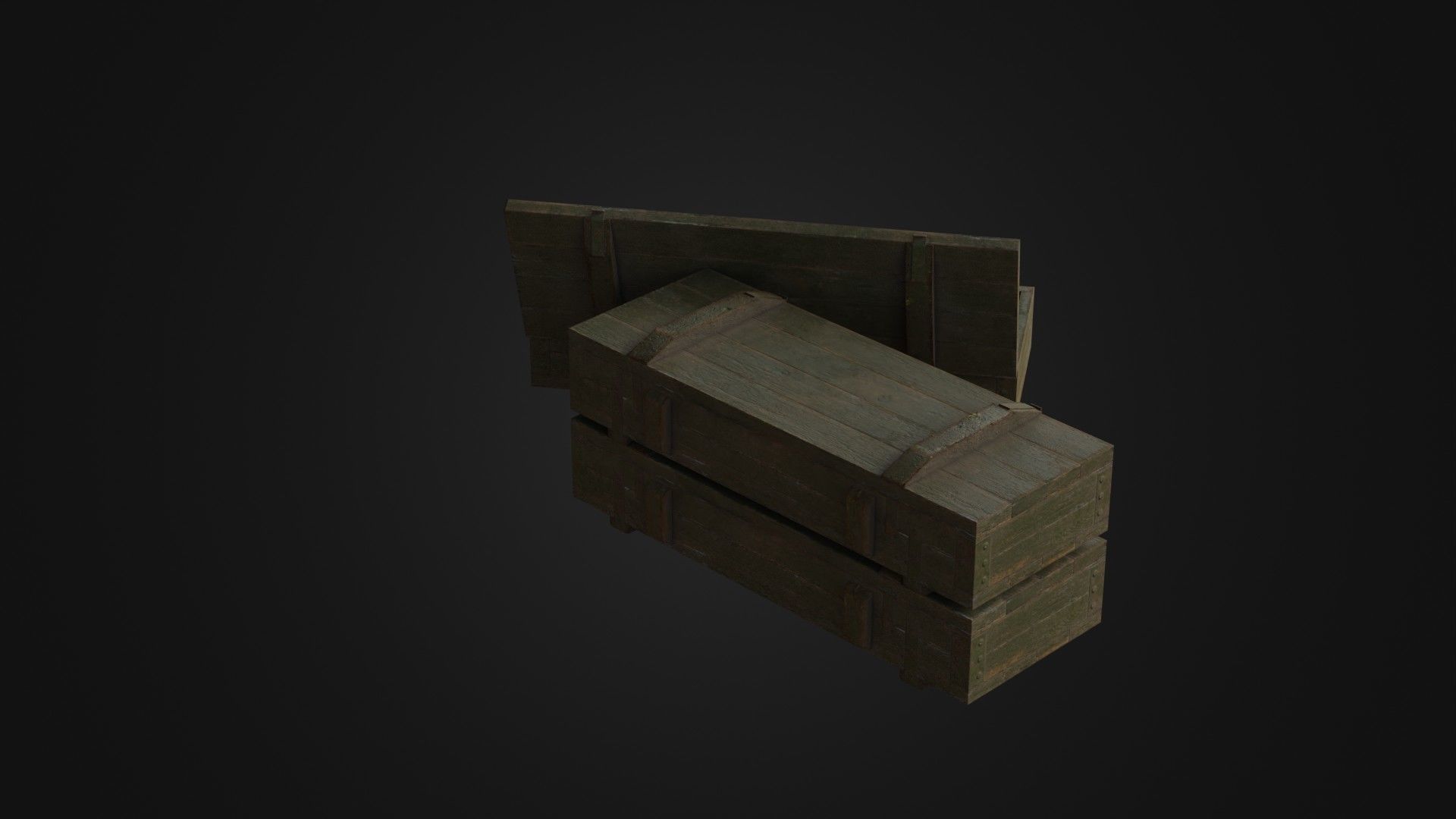 Worn Soviet Weapon Crate Low-poly 3D model_19