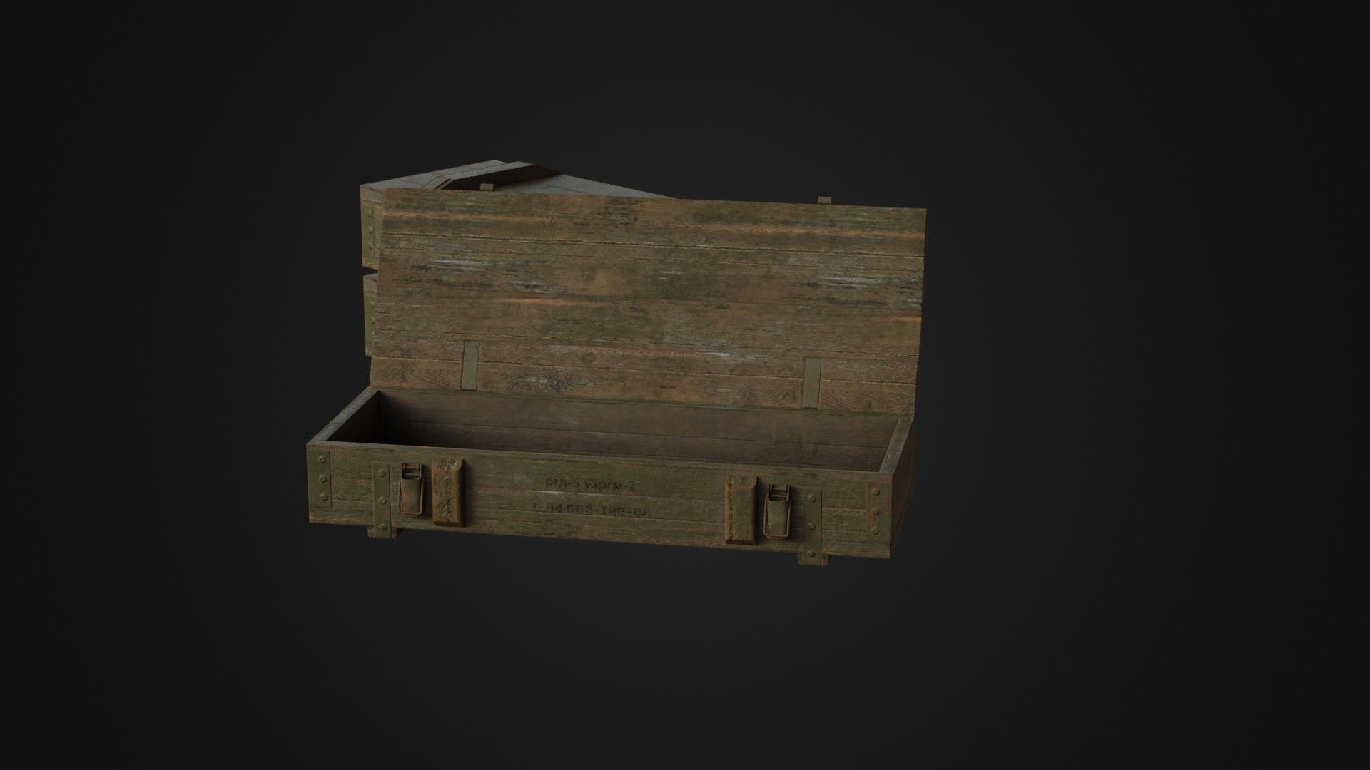 Worn Soviet Weapon Crate Low-poly 3D model_41