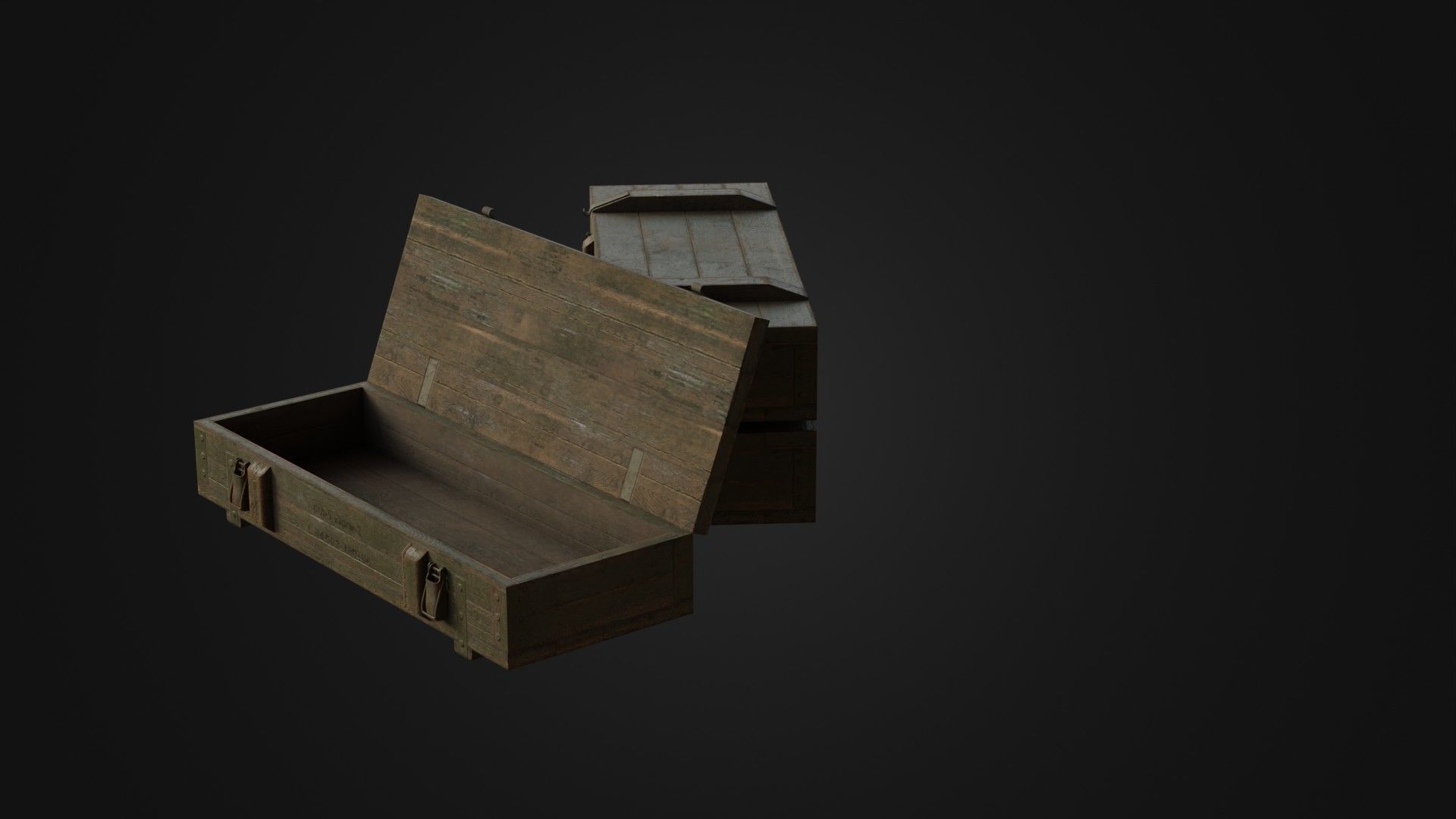 Worn Soviet Weapon Crate Low-poly 3D model_36