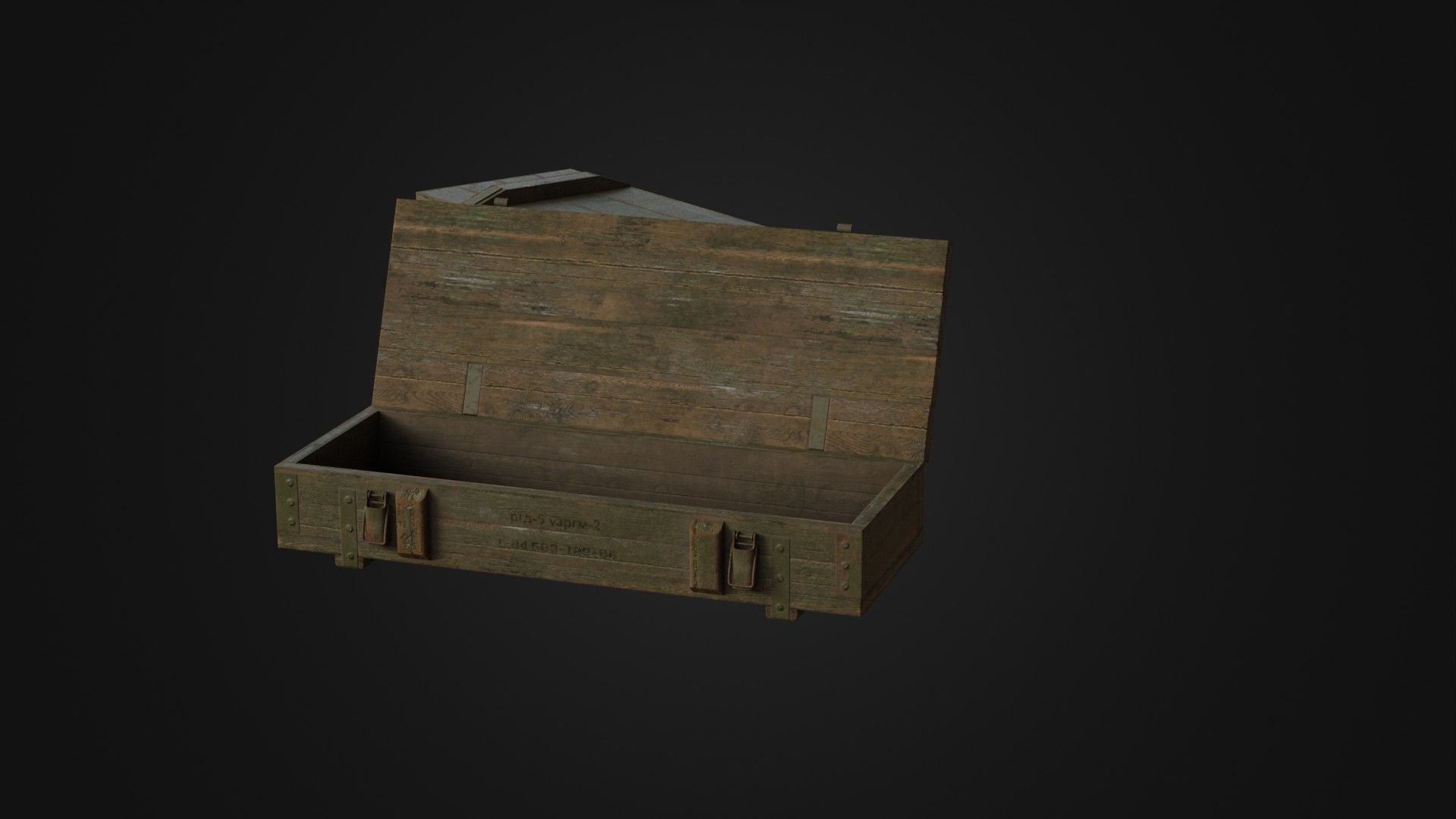 Worn Soviet Weapon Crate Low-poly 3D model_40