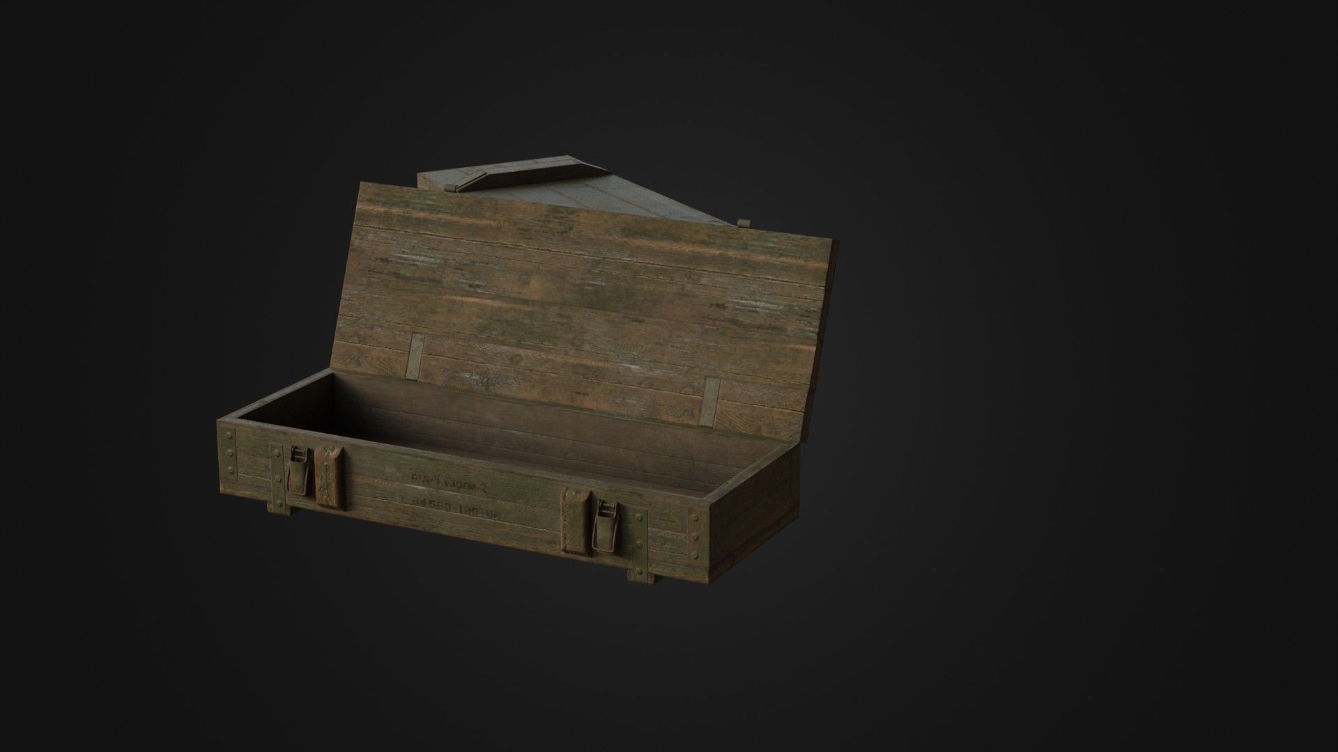 Worn Soviet Weapon Crate Low-poly 3D model_39