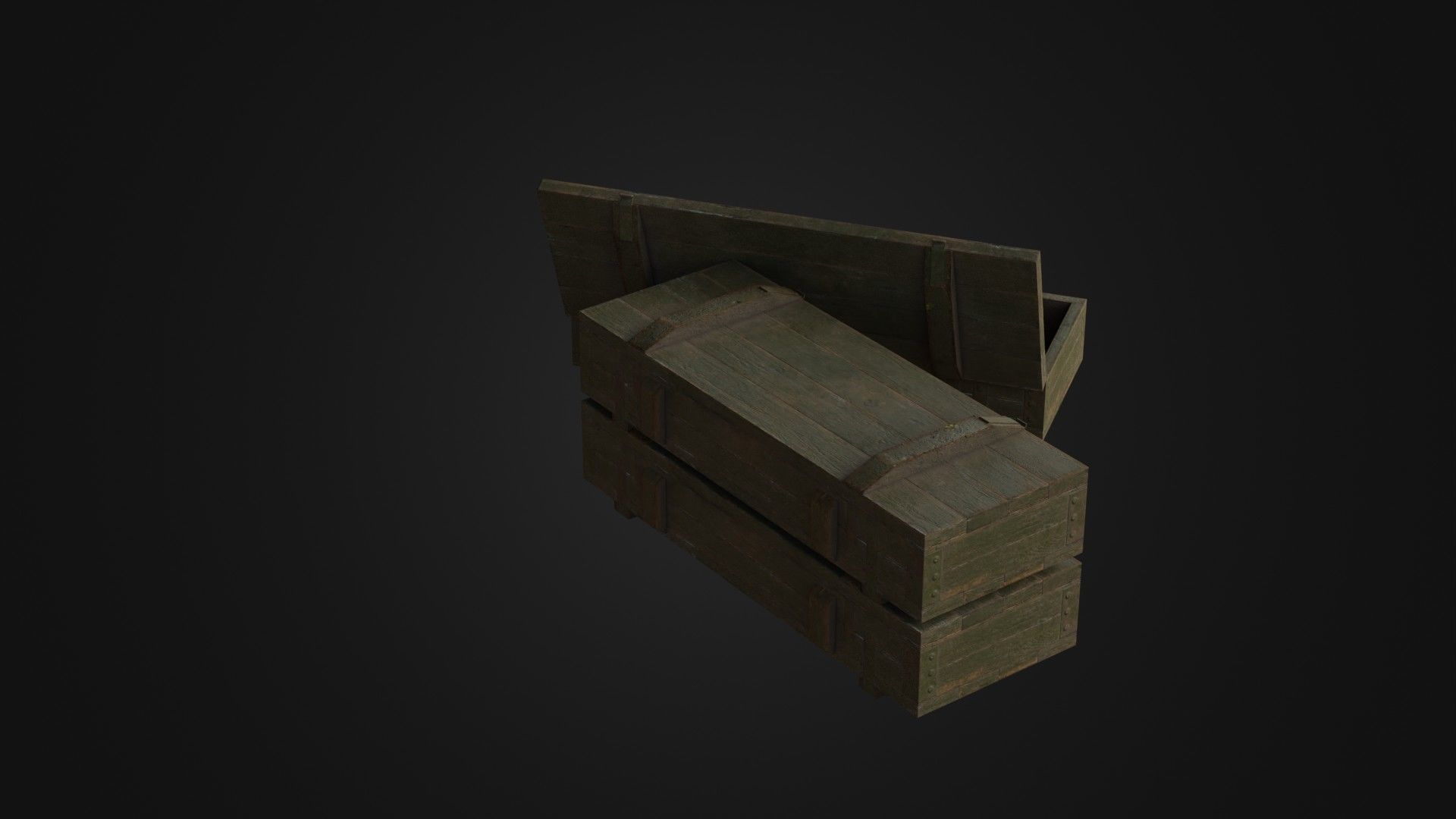 Worn Soviet Weapon Crate Low-poly 3D model_18