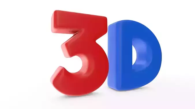 3D Text - Blue and Red