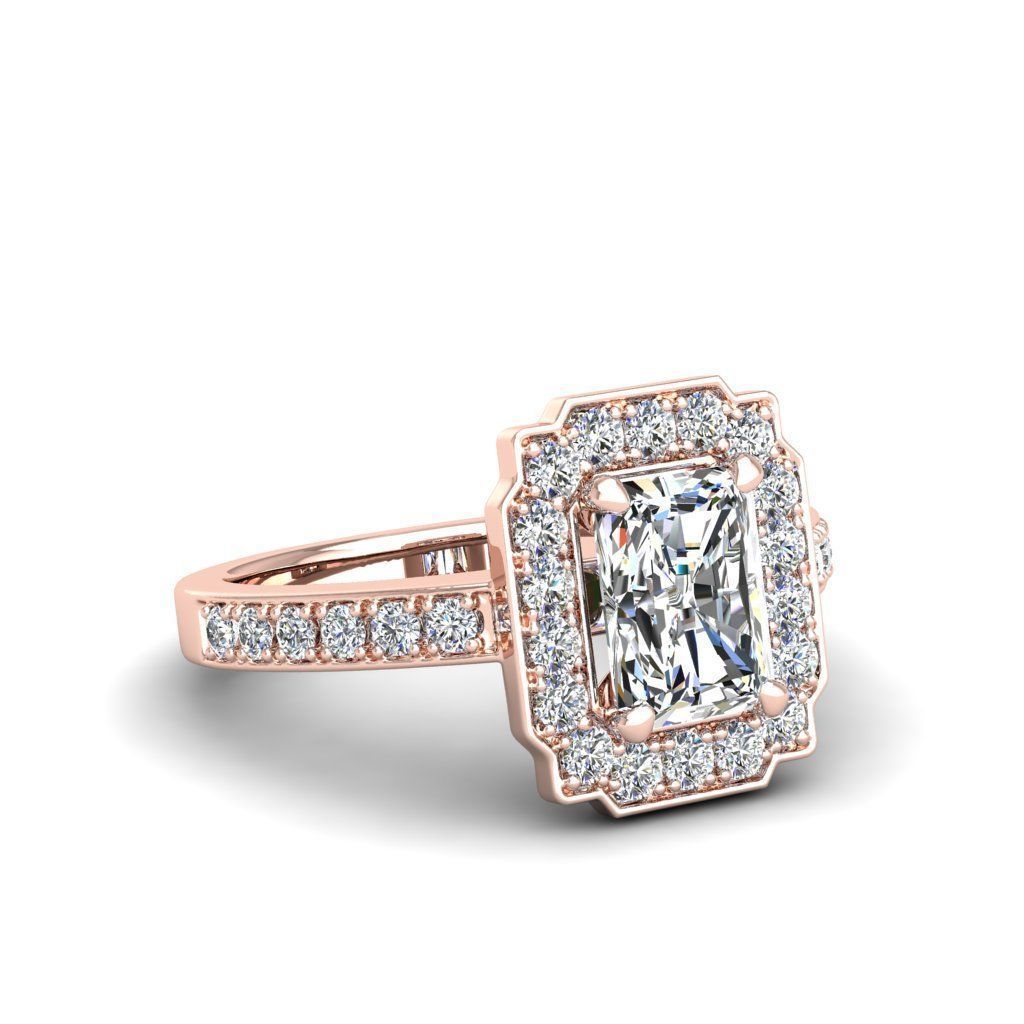 Engagement Diamond Halo ring radiant 3D print model_15