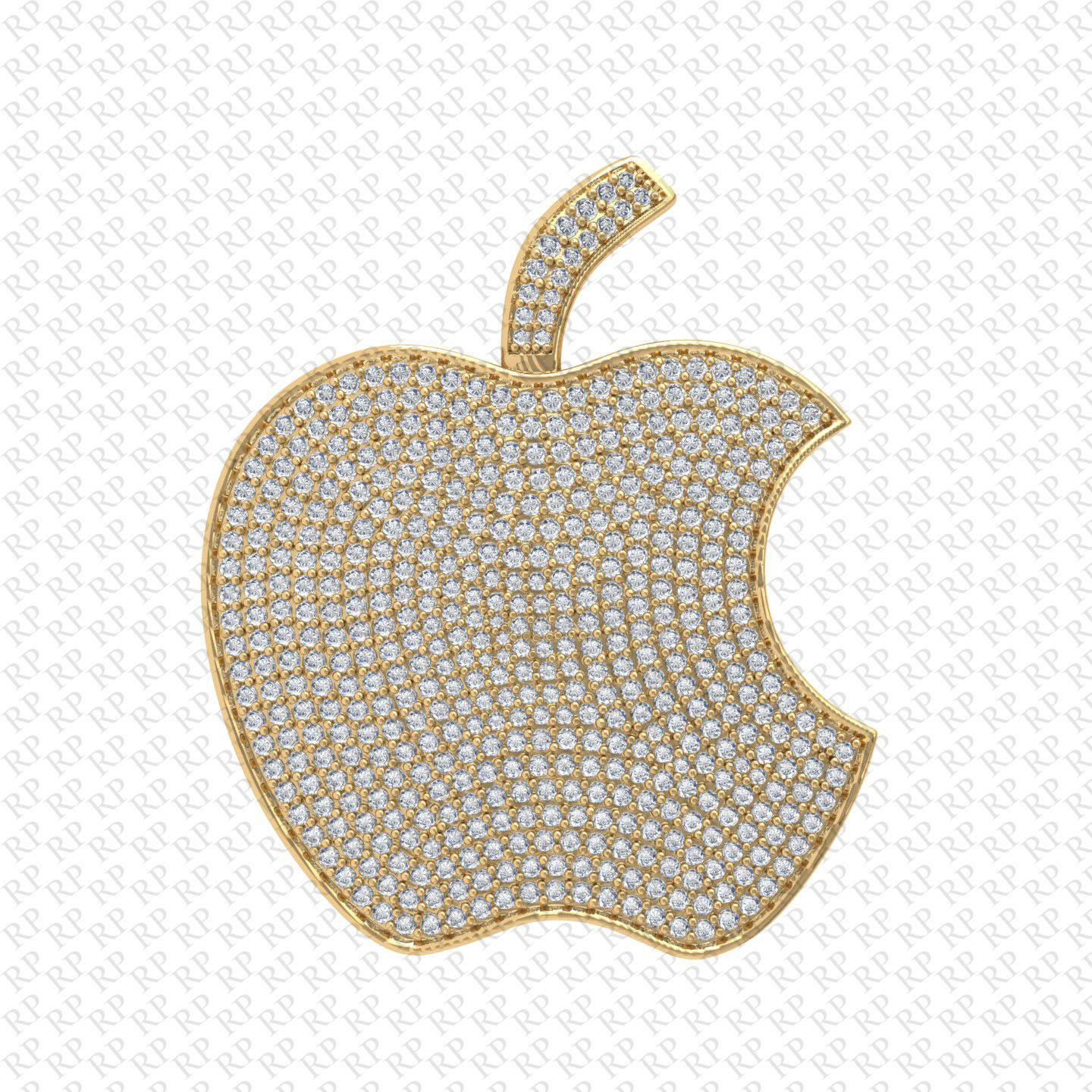 Apple pandent 3D print model_4