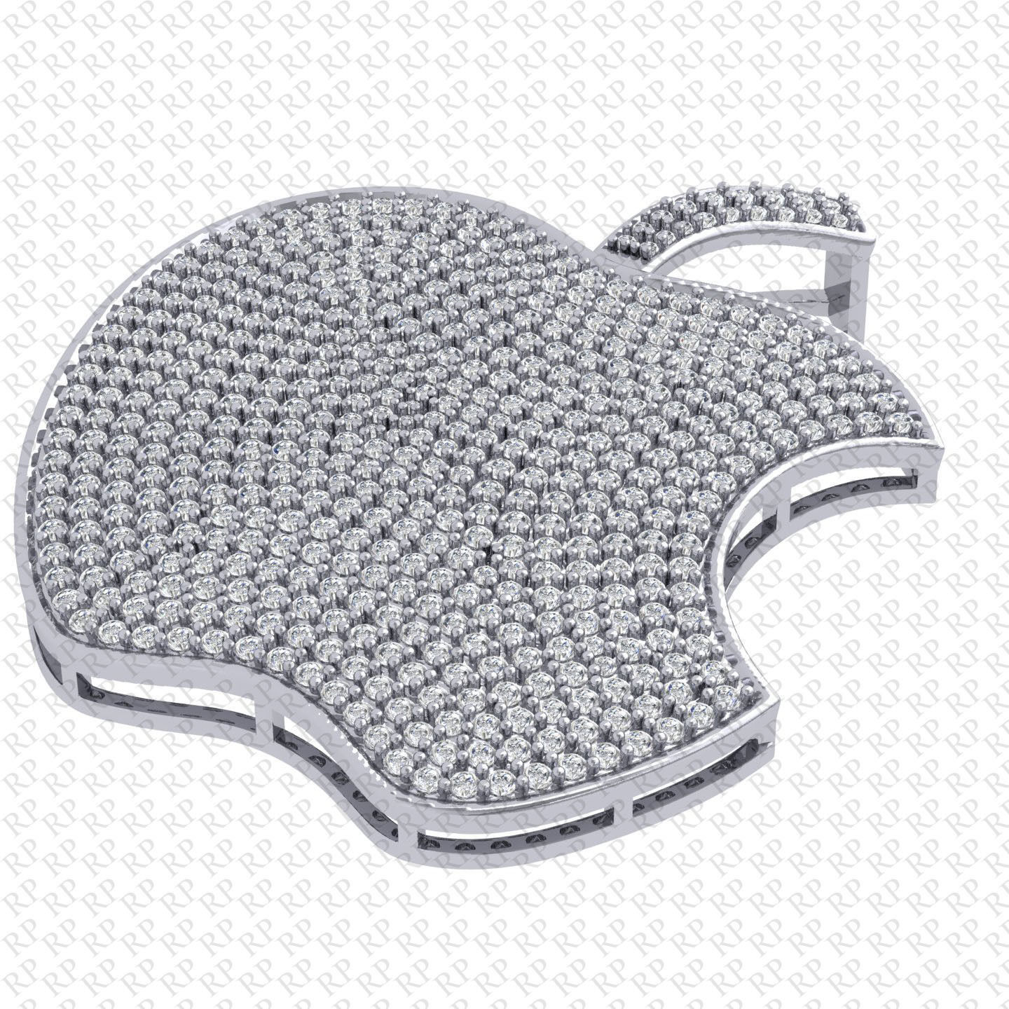 Apple pandent 3D print model_5