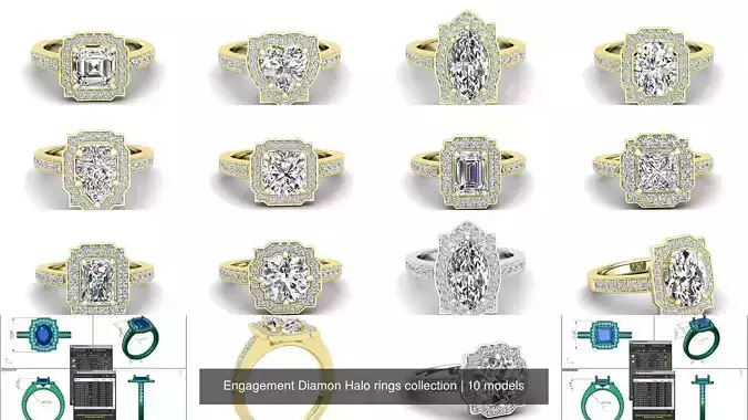 Luxury Engagement Rings all shapes Collection 1 