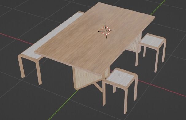 RattanTableSet 3D model_4