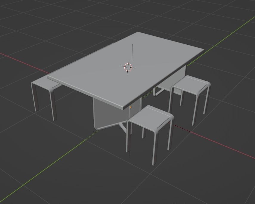 RattanTableSet 3D model_5