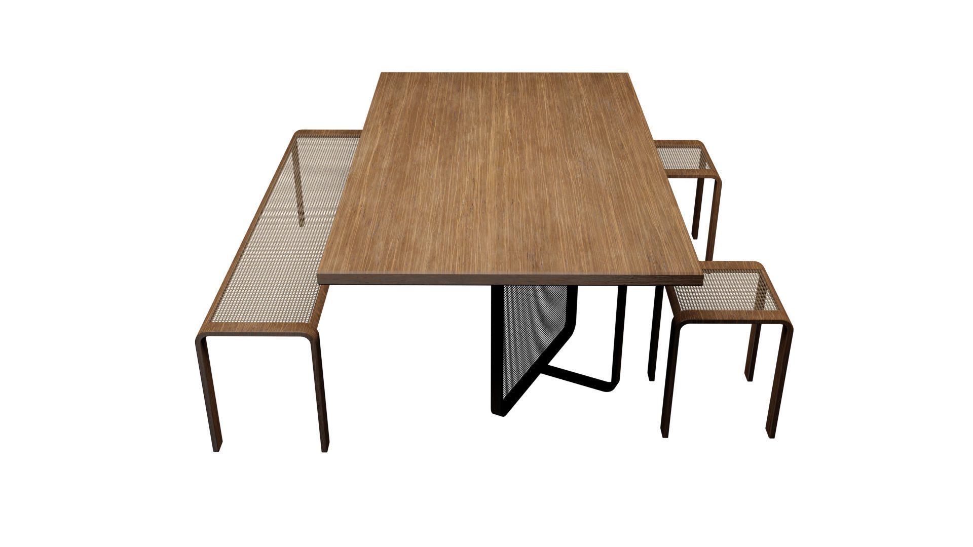 RattanTableSet 3D model_2