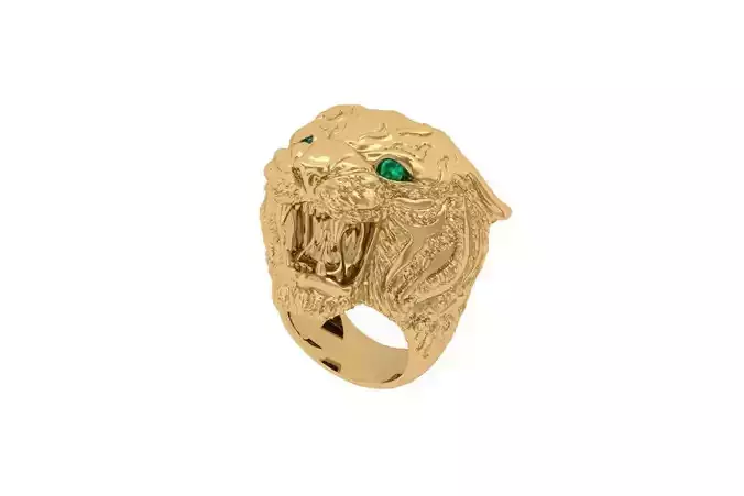 Tiger Head Ring Men