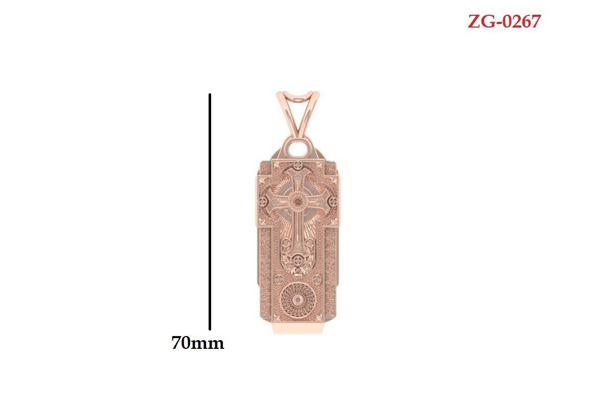 Cross pandent 3D print model_3