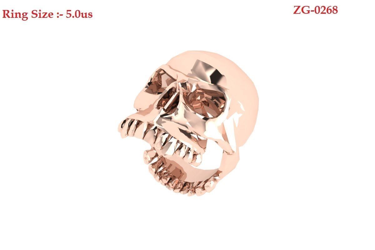 Skull Ring 3D print model_2
