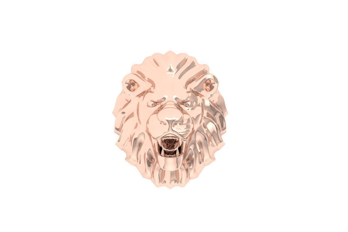 Lion Ring 3D print model_3