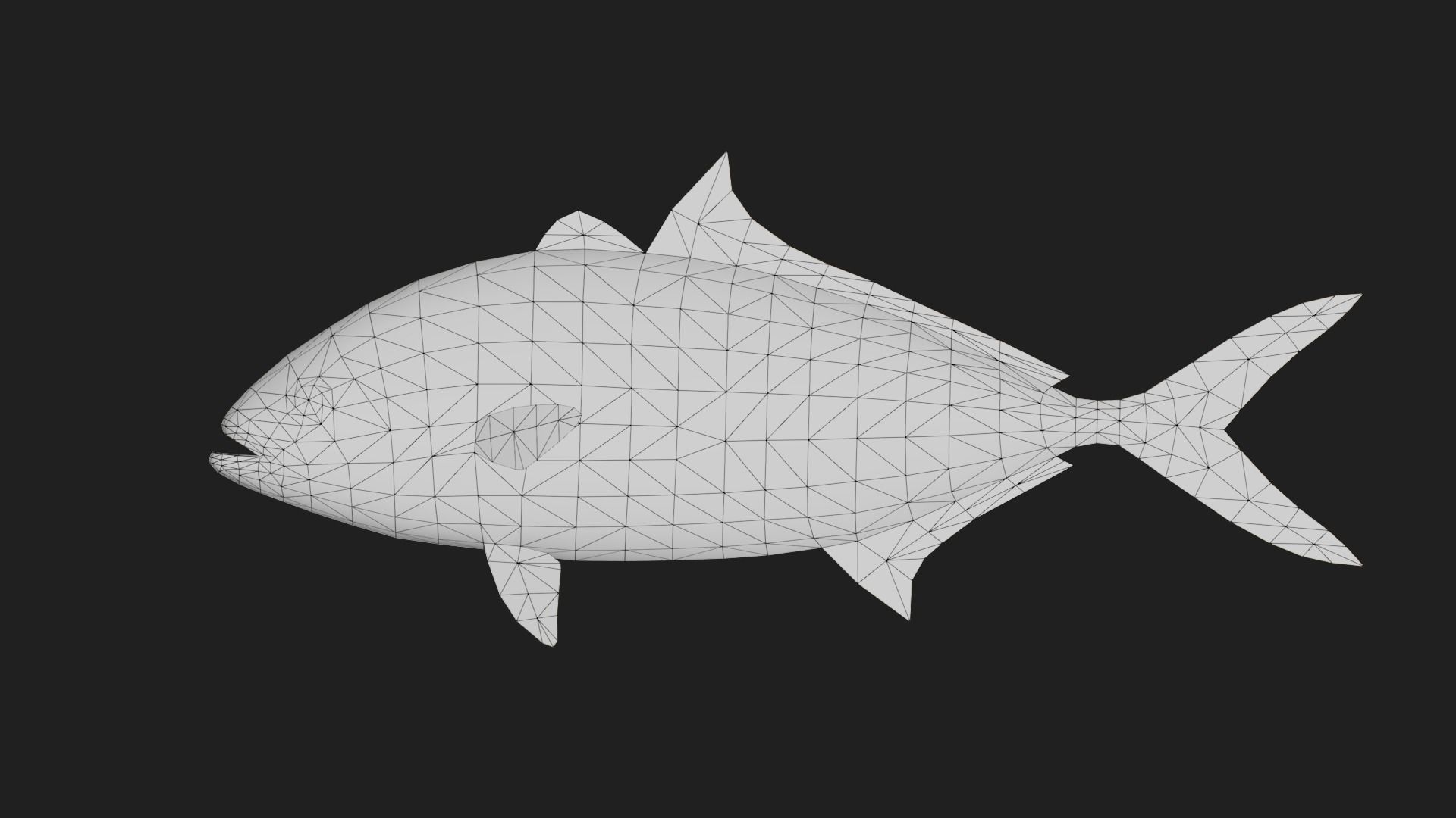 Trevally Low-poly 3D model_1