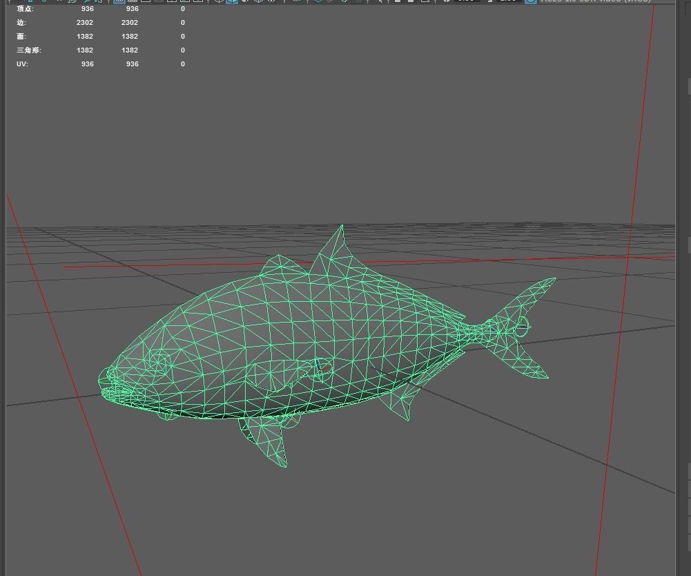 Trevally Low-poly 3D model_2
