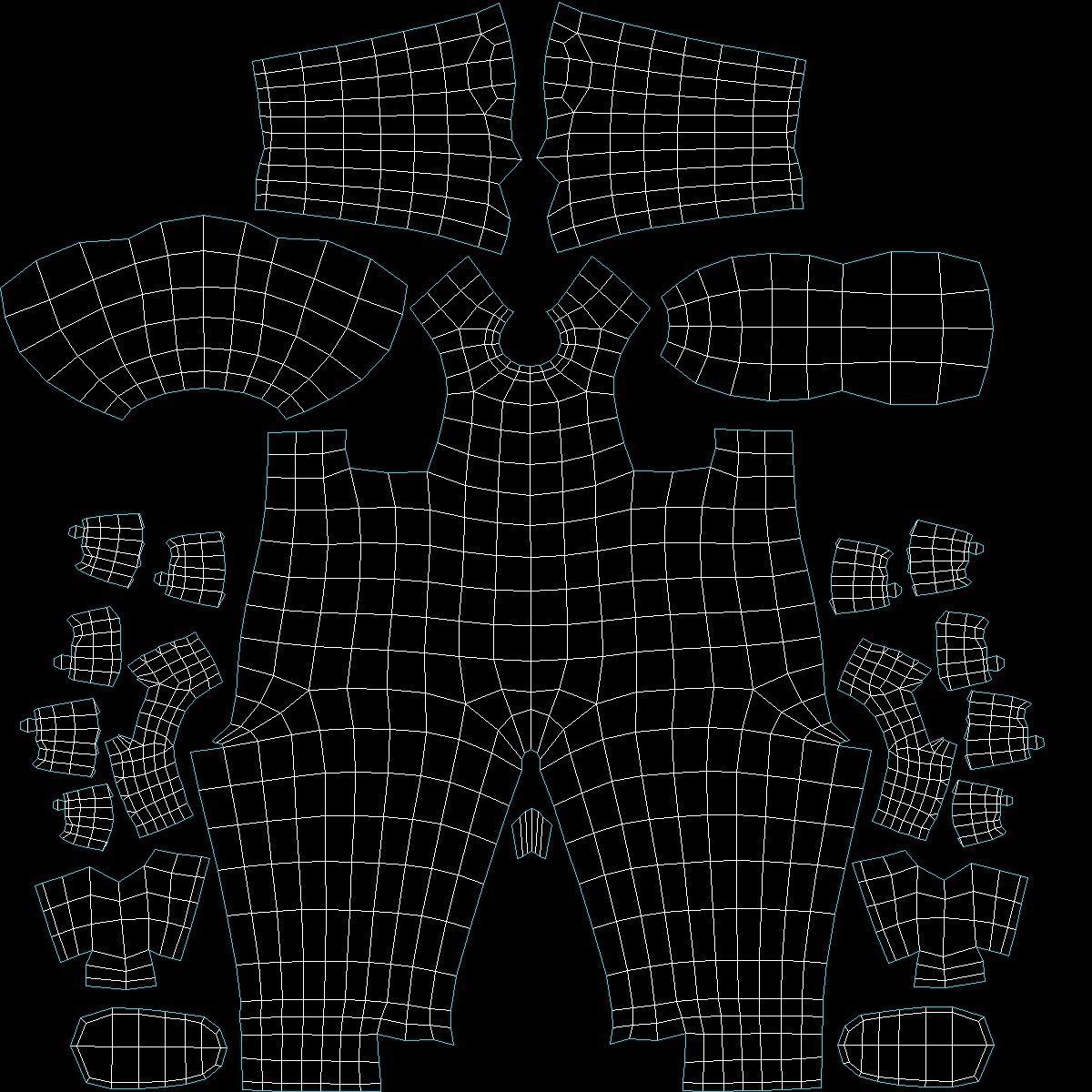 Adult Male Stickman in T-Pose Low-poly 3D model_10