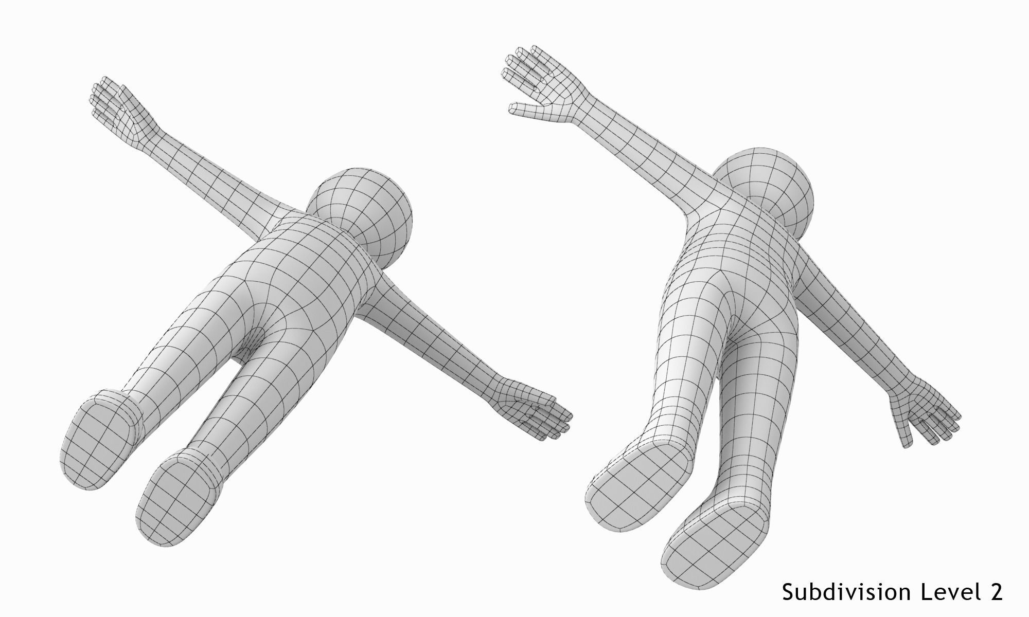 Adult Male Stickman in T-Pose Low-poly 3D model_8