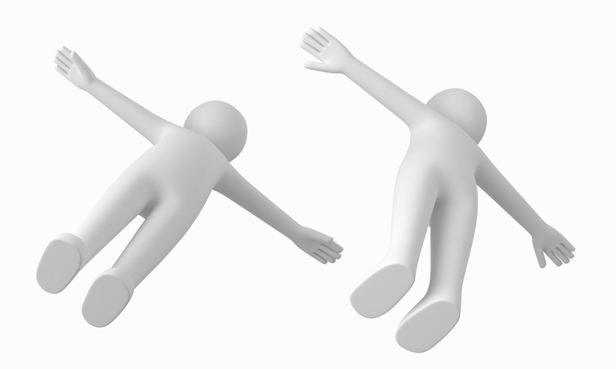 Adult Male Stickman in T-Pose Low-poly 3D model_6