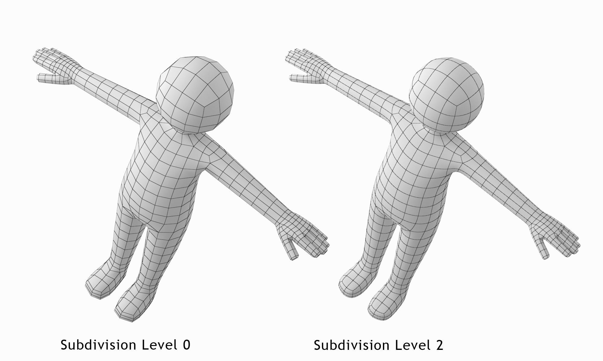 Adult Male Stickman in T-Pose Low-poly 3D model_5