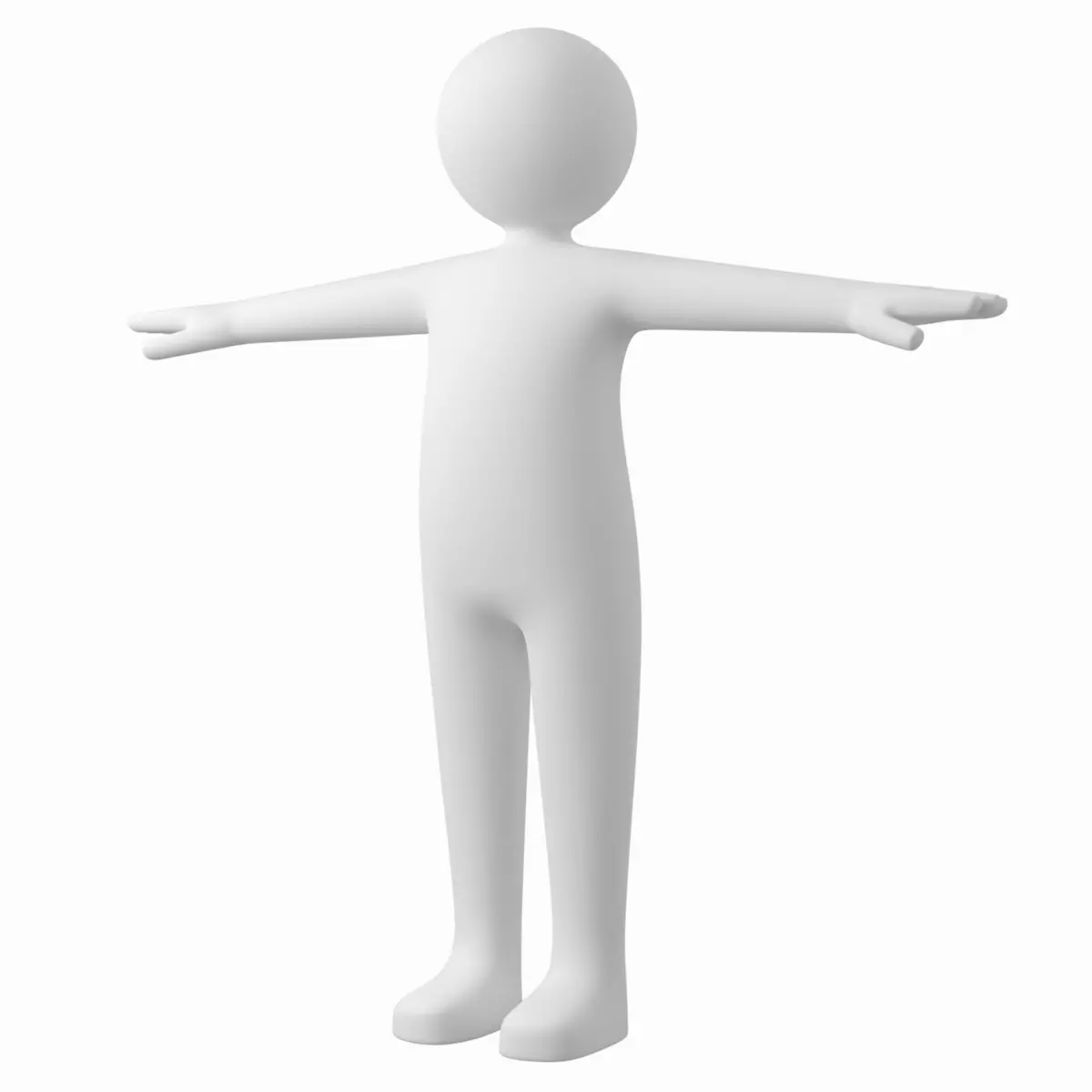 Adult Male Stickman in T-Pose Low-poly 3D model_0