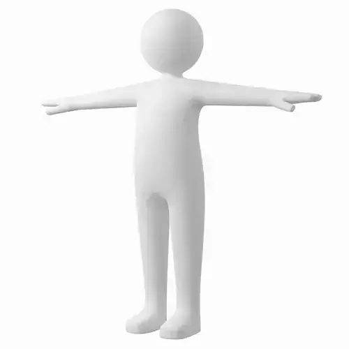 Adult Male Stickman in T-Pose Low-poly 3D model