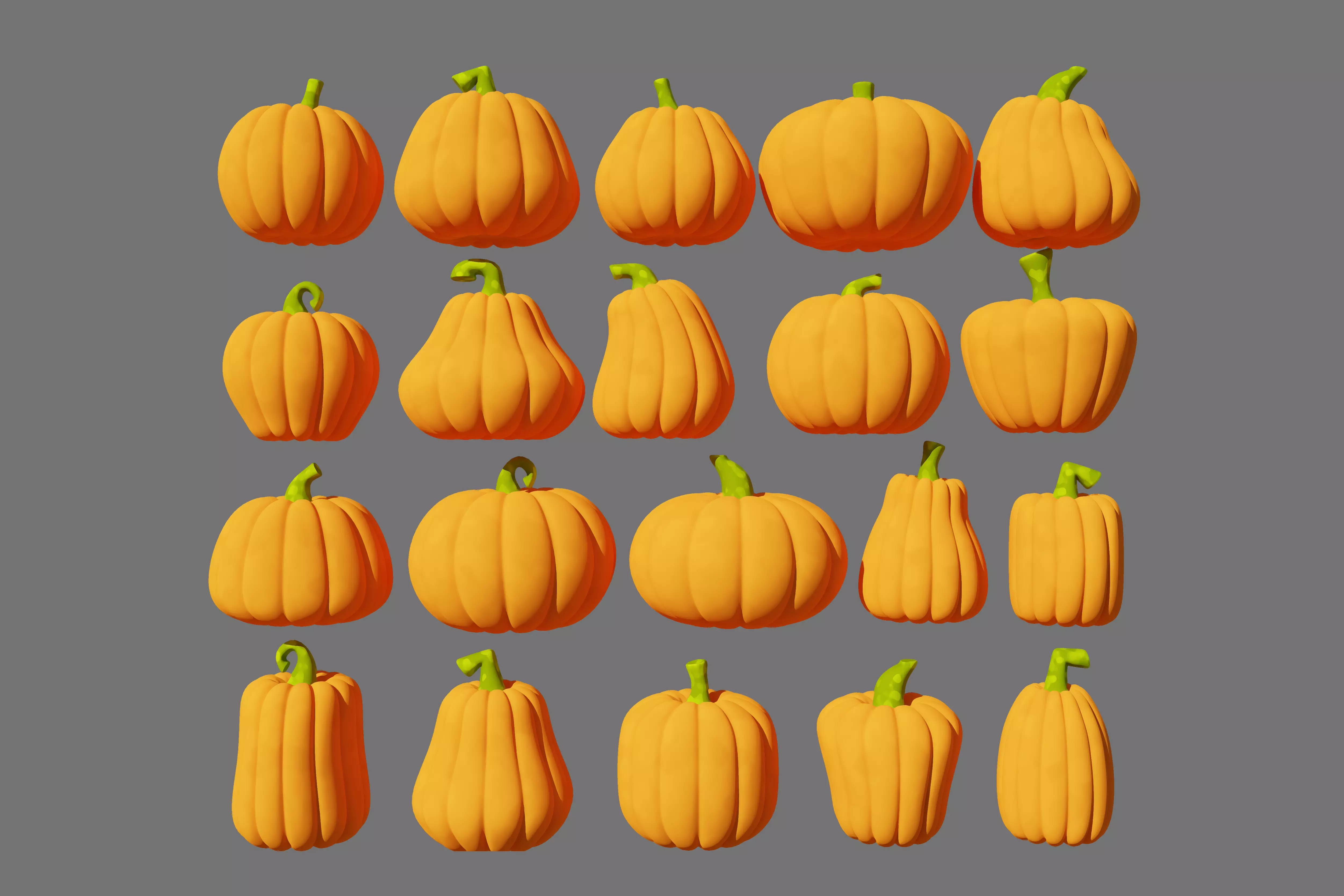 3D Pumpkin Model Asset 3D model_0