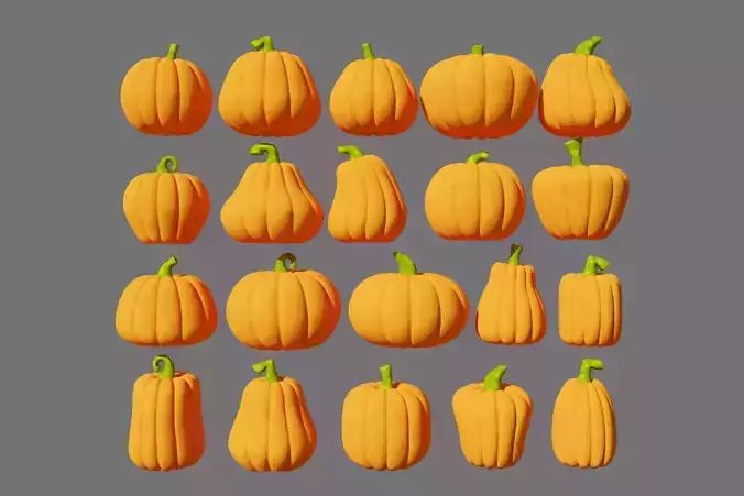 3D Pumpkin Model Asset