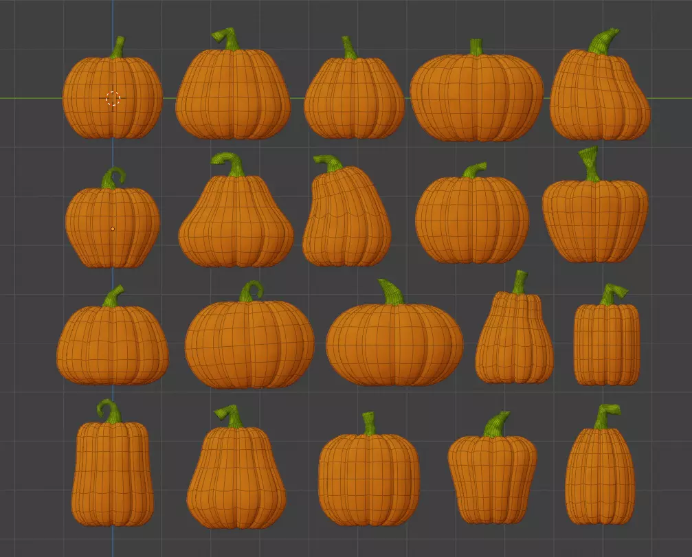 3D Pumpkin Model Asset 3D model_23
