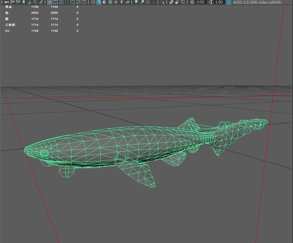 Shark Low-poly 3D model_2
