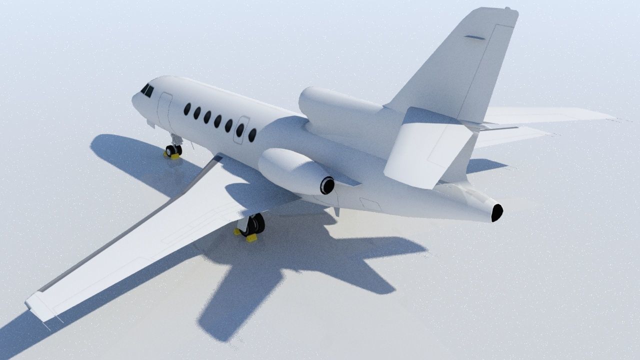 Falcon 50 Static Blank Model Low Poly Low-poly 3D model_2