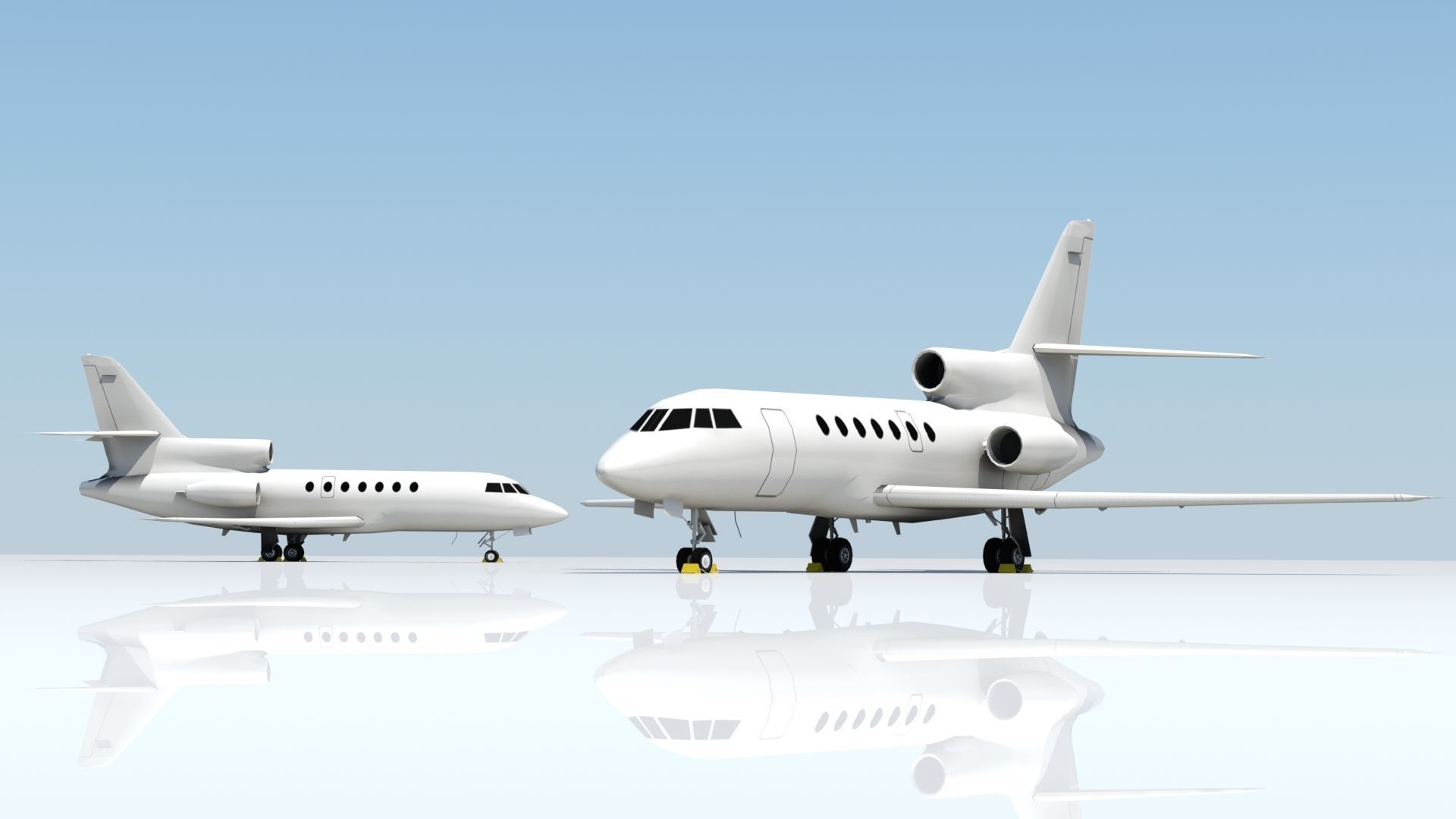 Falcon 50 Static Blank Model Low Poly Low-poly 3D model_6