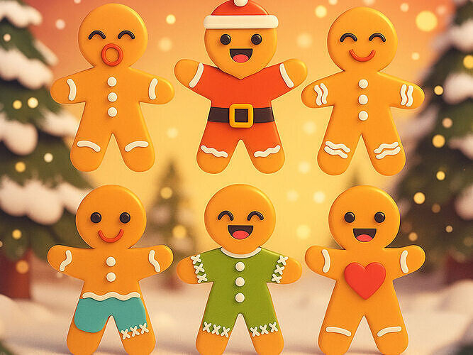 Gingerbread man collection 02 3D model