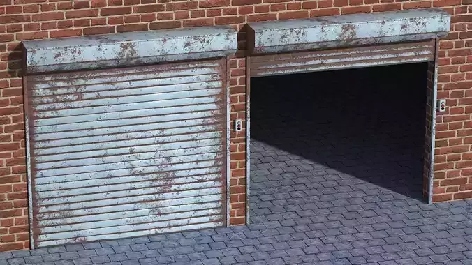 Roll Door Low-poly 3D model