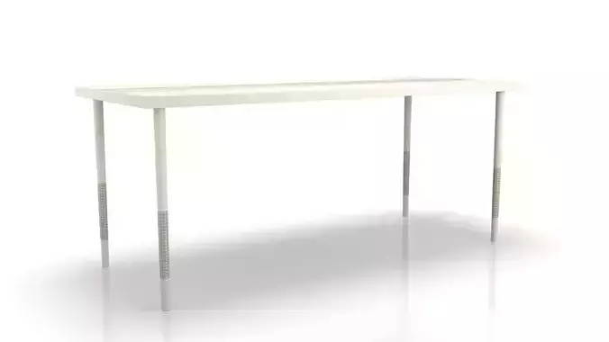 Rattan Trim Dining Table