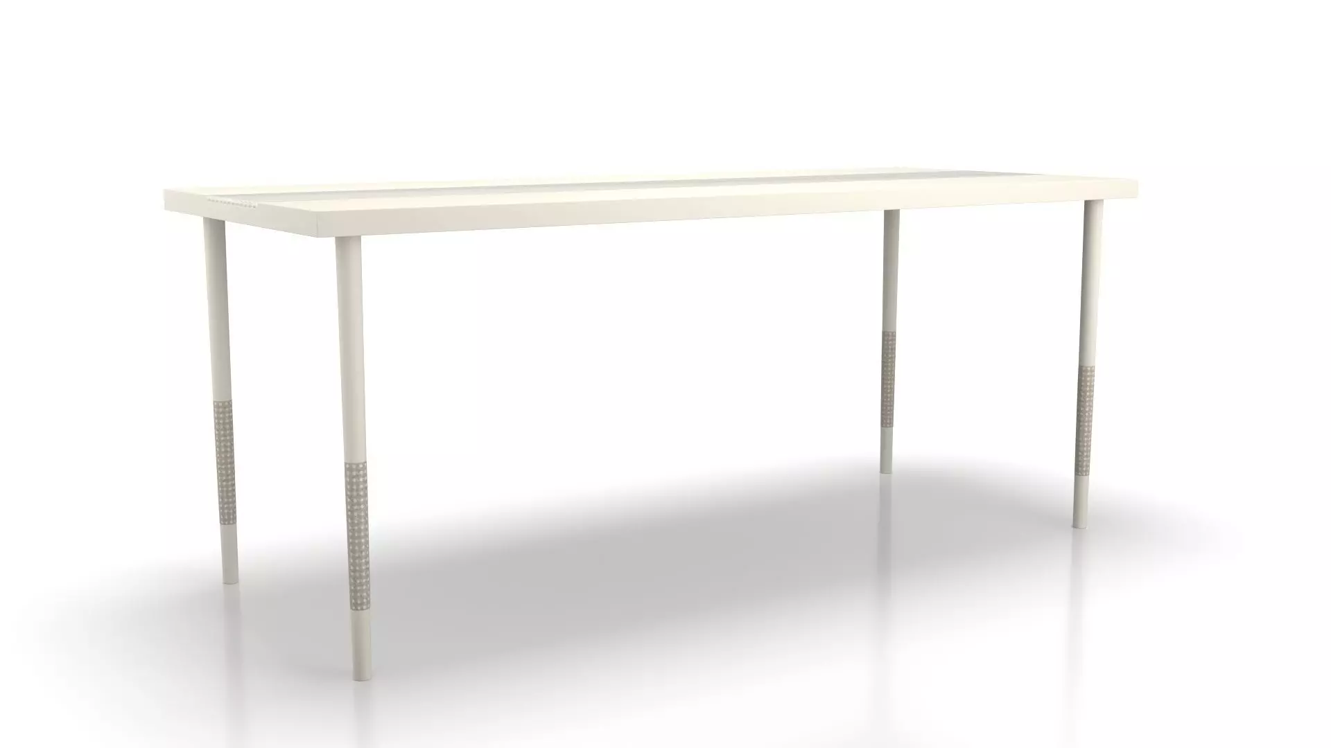 Rattan Trim Dining Table 3D model_0